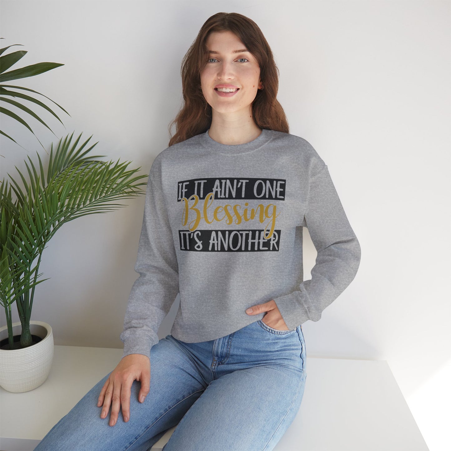 Blessings Crewneck Sweatshirt, Cozy Gift for Friends, Inspirational Apparel, Motivational Sweatshirt, Everyday Comfort Wear