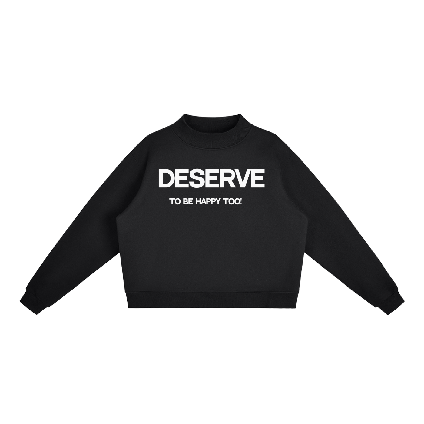 Happiness Essential Fleece Mock-Neck Crew Sweatshirt