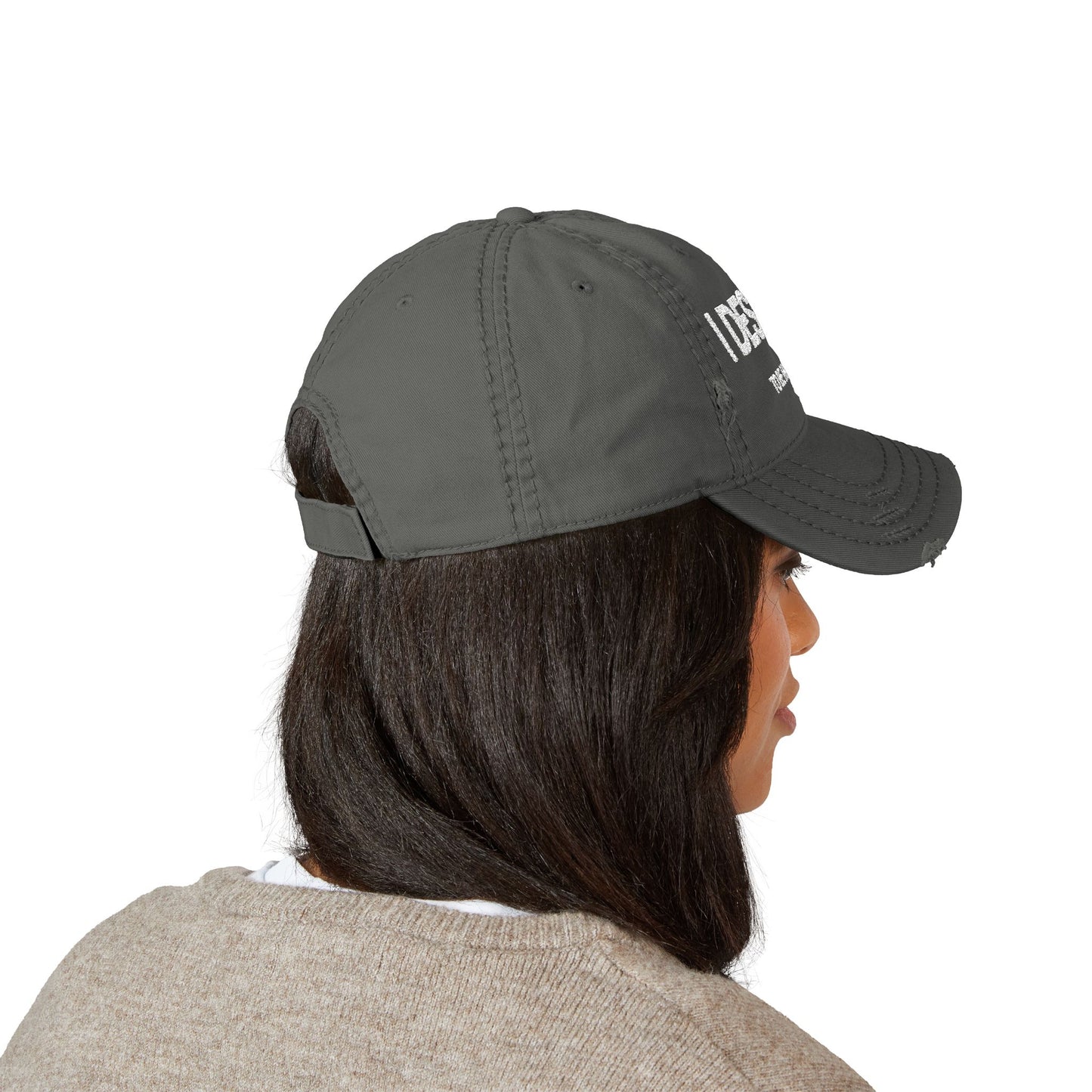 Embroidered Distressed Dad Hat - 'I Deserve to Be Happy Too!'