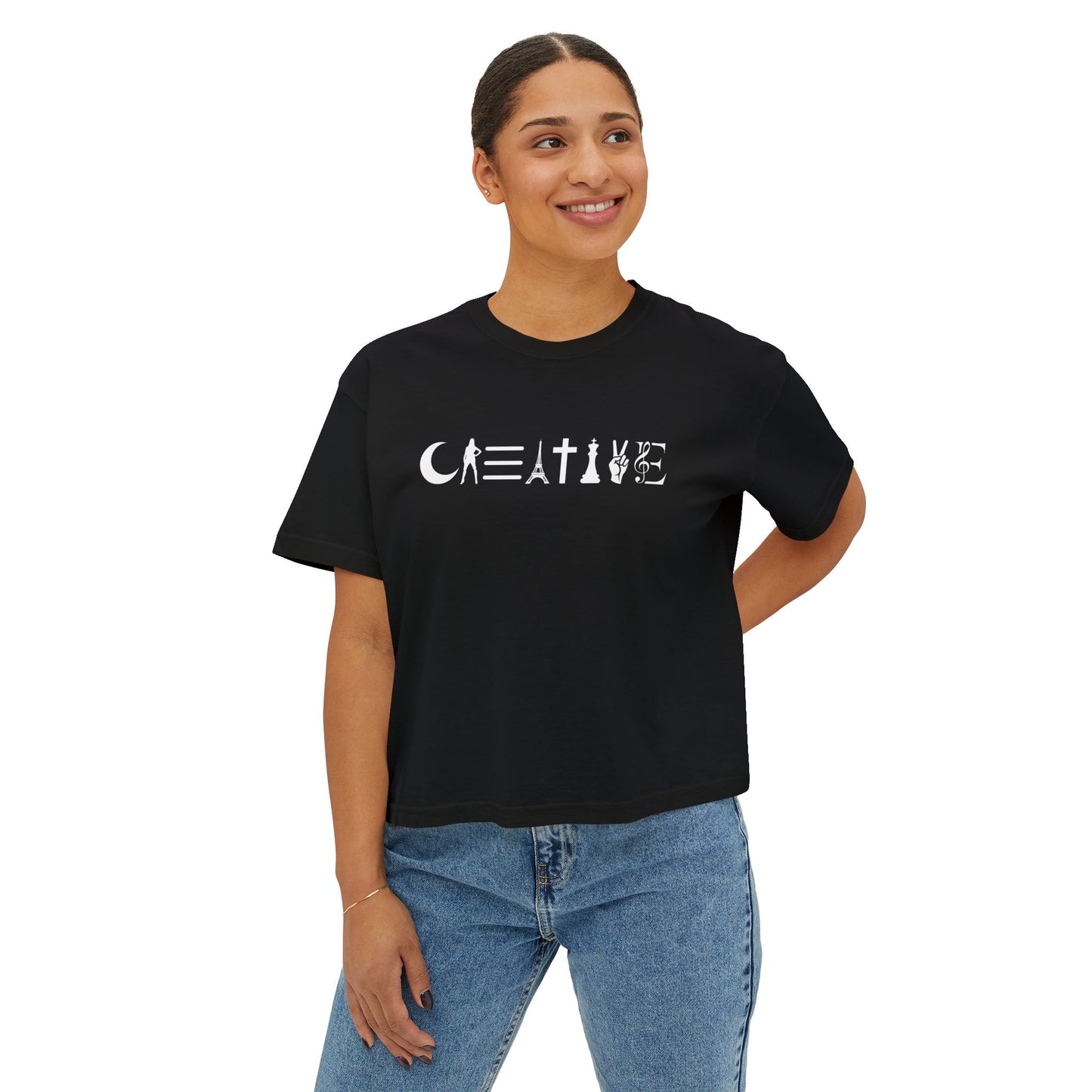 Casual Women's Boxy Tee, Relaxed Fit Top, Everyday Wear, Street Style Apparel, Gift for Her, Summer Fashion