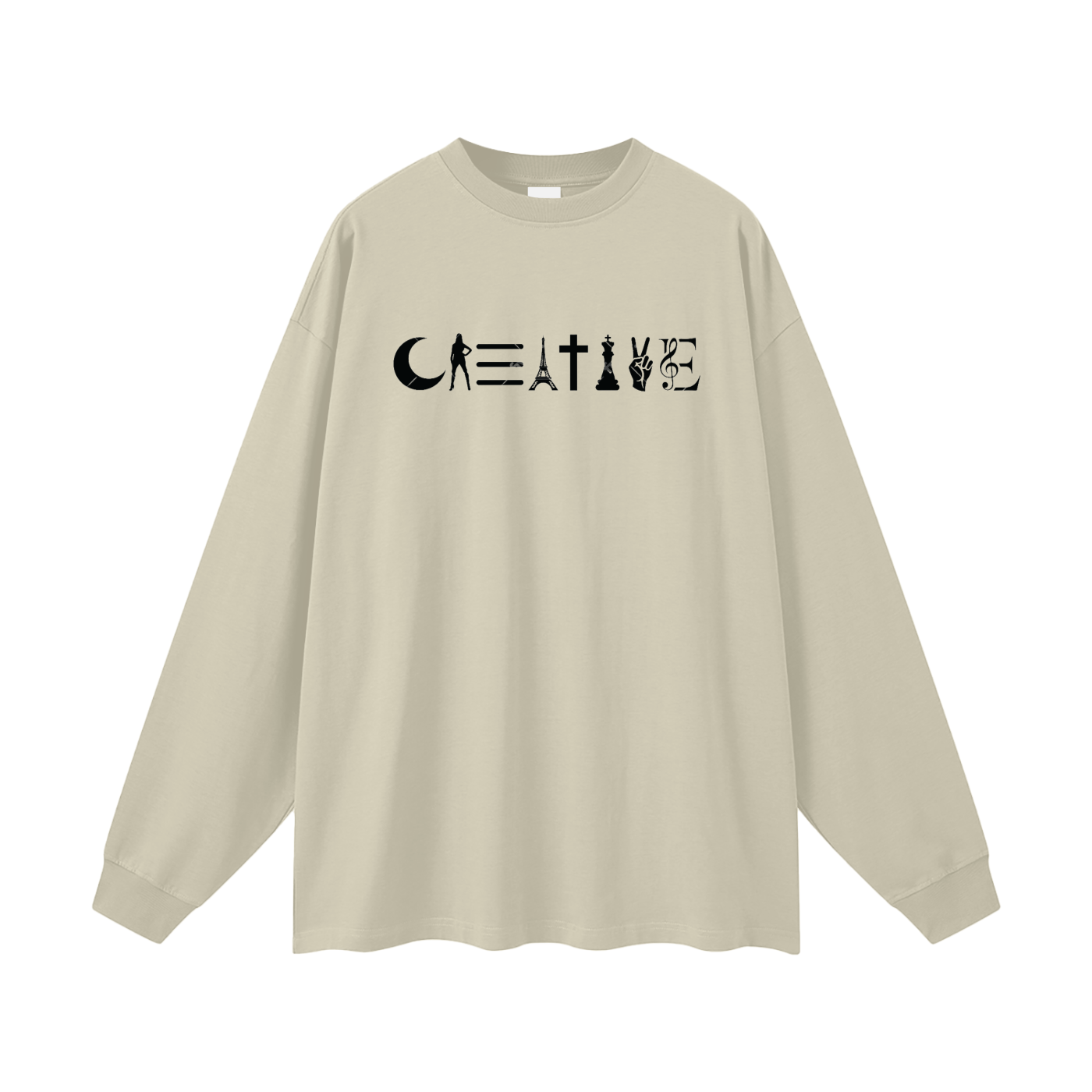Creative Oversized  Long Sleeve T-Shirt