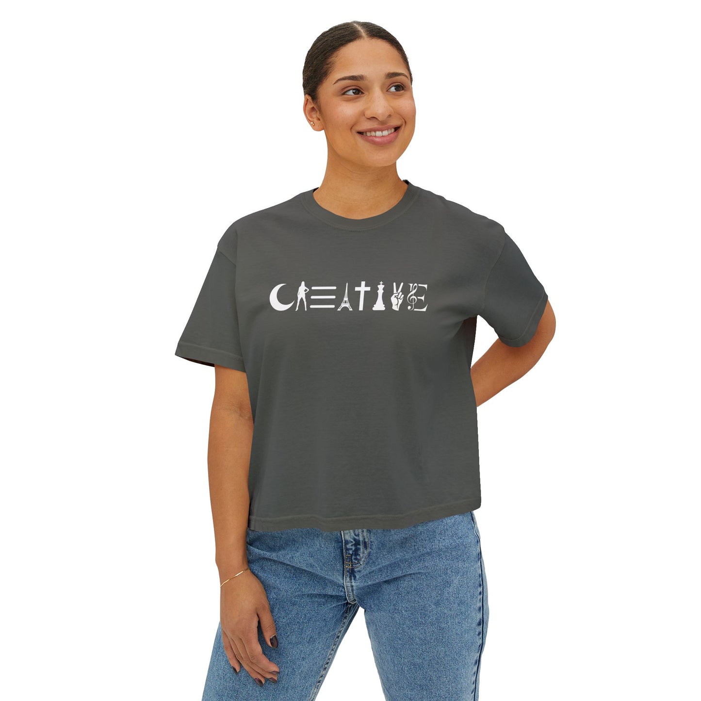 Casual Women's Boxy Tee, Relaxed Fit Top, Everyday Wear, Street Style Apparel, Gift for Her, Summer Fashion