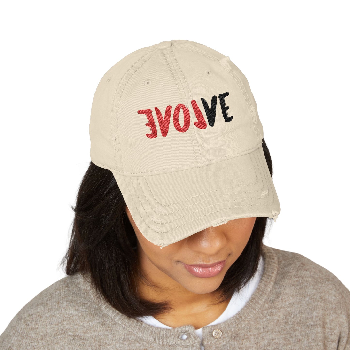 Distressed Evolve Dad Hat -
