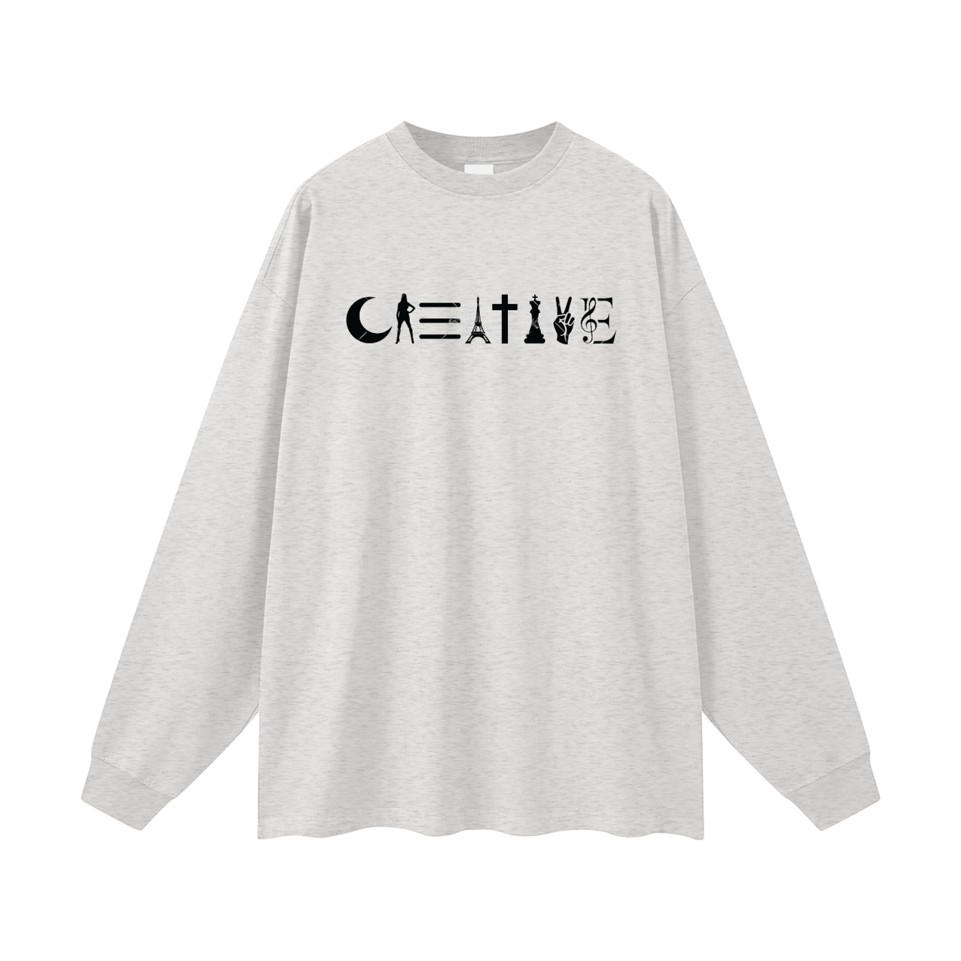 Creative Oversized  Long Sleeve T-Shirt