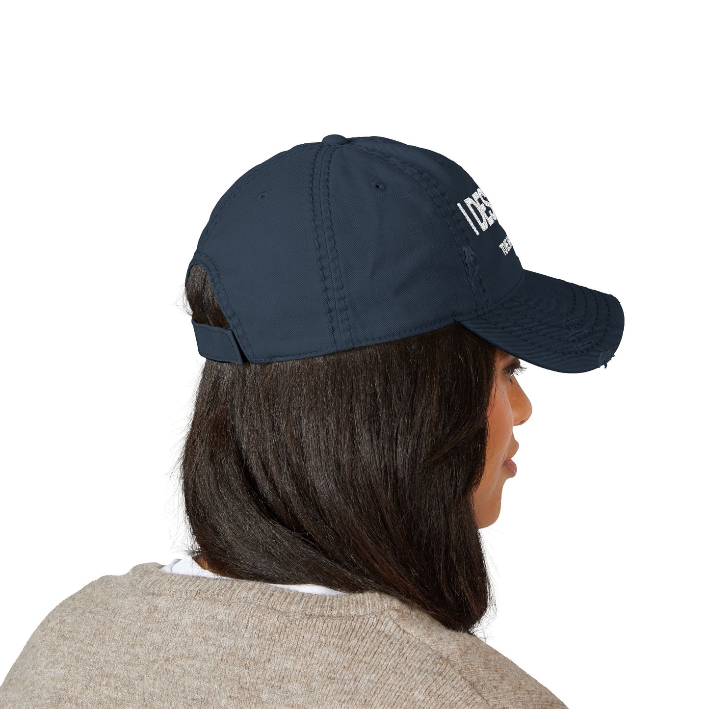 Embroidered Distressed Dad Hat - 'I Deserve to Be Happy Too!'