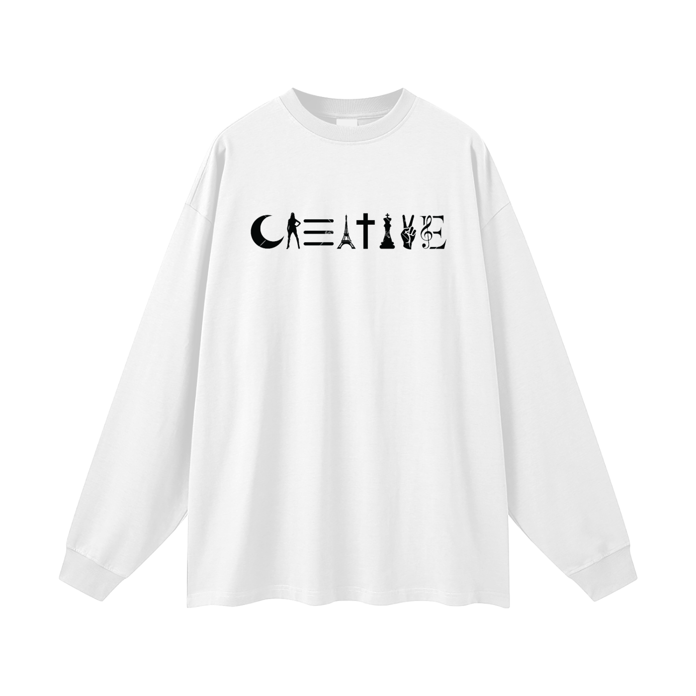 Creative Oversized  Long Sleeve T-Shirt