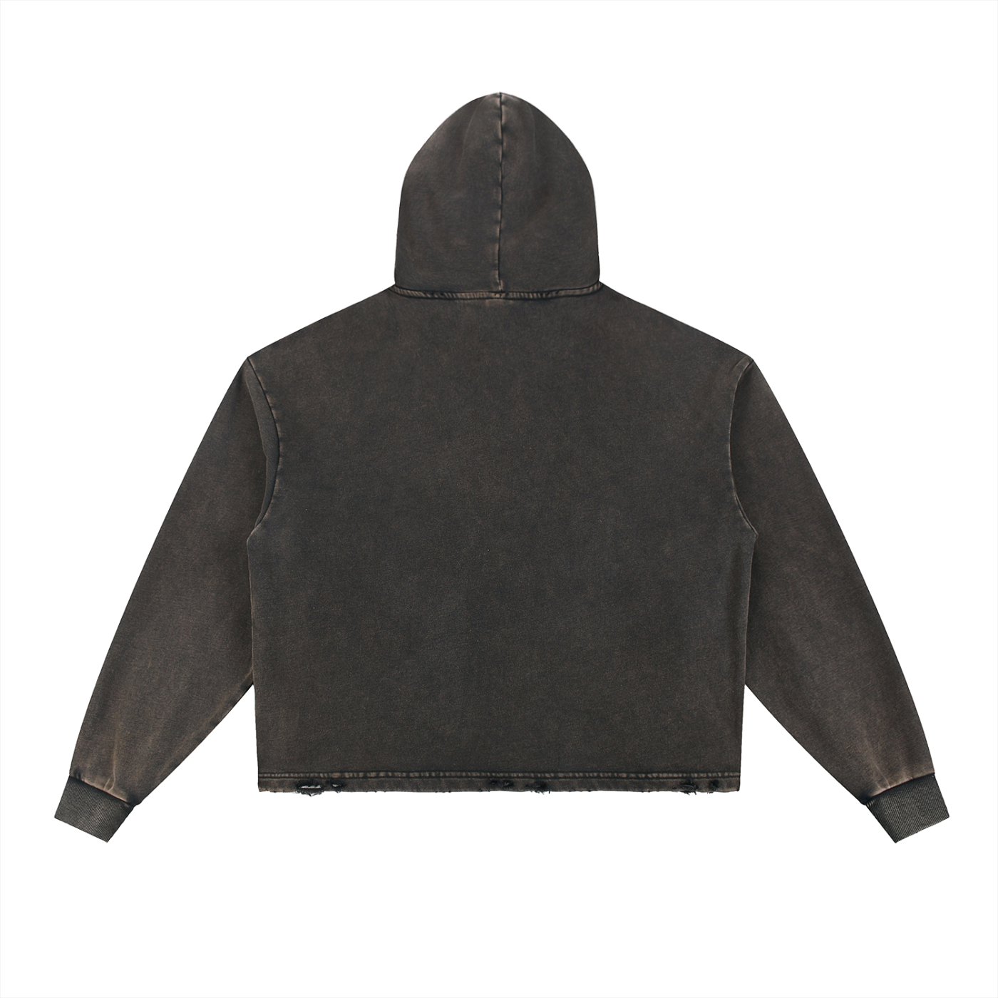 Happiness Vintage Washed Frayed-Hem Hoodie