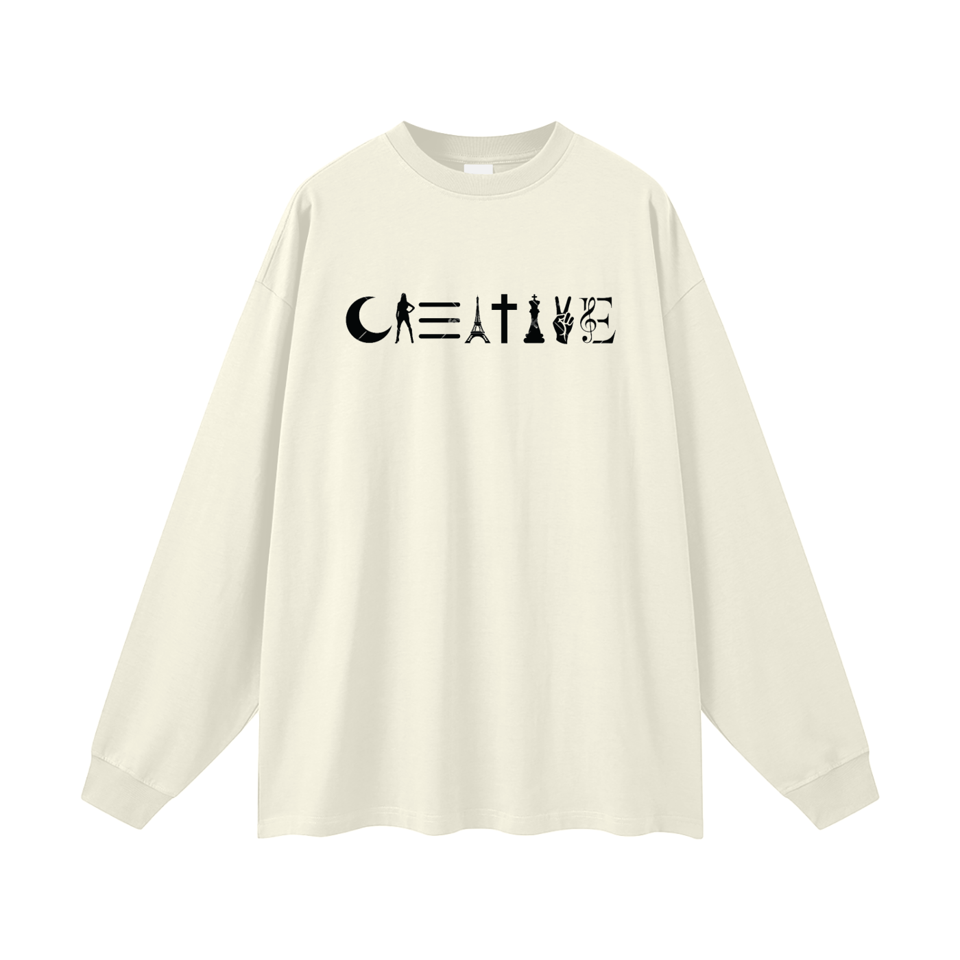 Creative Oversized  Long Sleeve T-Shirt