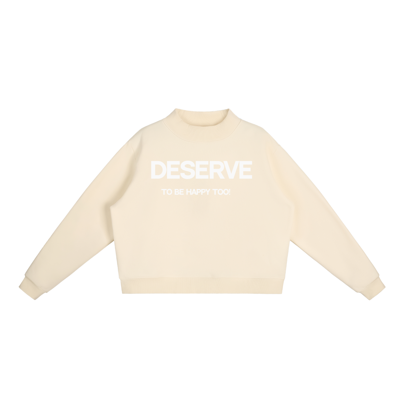 Happiness Essential Fleece Mock-Neck Crew Sweatshirt